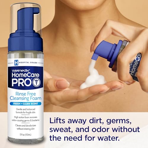 Welmedix No Rinse Cleansing Foam - 3-in-1 Body Wash & Shampoo, 5oz