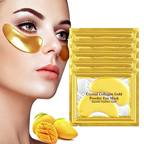 VERONNI Eye Lip Mask Set -20pcs Under Eye Patches,10pcs Gold Lip Mask -24K Gold Crystal Eye Lip Pads Treatment for Dry Lip,Dark Circles Eyes Moisturizing, Hydrating(Gold Eye Lip Mask Set)