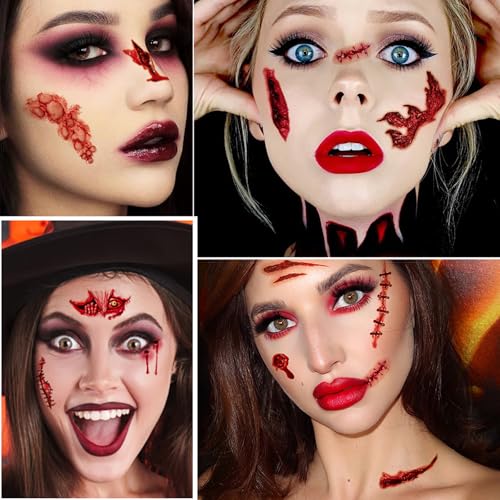 30PCS Realistic Temporary Scar Tattoos - Halloween Fake Wounds