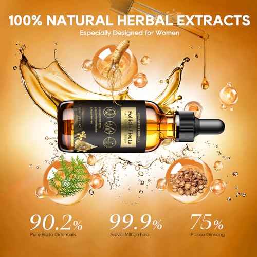 Women¡®s Hair Growth Serum Oil, 100% Natural Herbal Extracts, Root Revive Visibly Thickening Fuller Hair, Follicle Stimulator Scalp Serum for Hair Loss/Shedding,Thin, Dry & Damaged Treatment