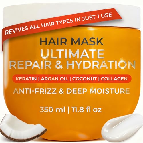 VAO Deep Conditioning Hair Mask - Hydrating Repair Treatment for Damaged Hair with Argan Oil & Shea Butter