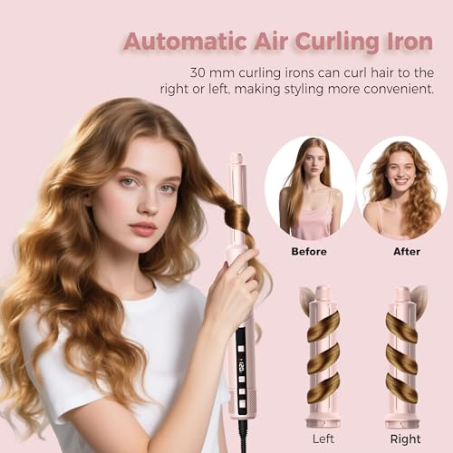 Atopskins 8-in-1 Foldable Multi-Styler Hair Dryer & Curling Set, Dual Voltage