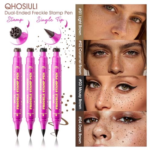 Dual-Ended Freckle Stamp Pen Waterproof - Caramel Brown