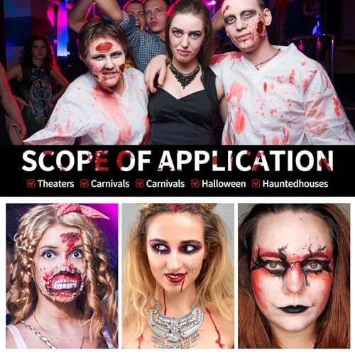 Halloween Fake Blood Makeup Kit - 3 Types, 5oz Total