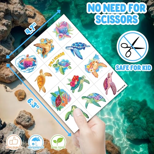 Turtle Party Favors Pack - 48 Tattoos & 24 Punch Balloons