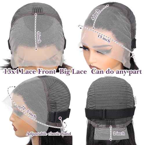 13x4 Lace Front Wigs Human Hair Pre Plucked 11 Inch HD Lace Front Wigs Human Hair Natural Color 180% Density Glueless Wig 100% Virgin Human Hair with Baby Hair for Women