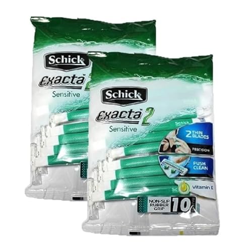 Schick Exacta2 Sensitive Disposable Shaver 20p (10 Count x 2Pack)
