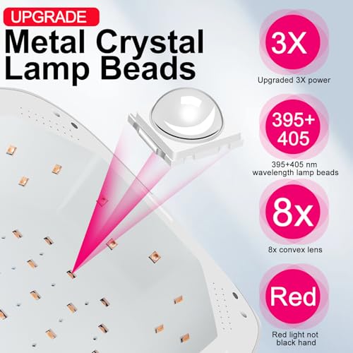 MEKK Cordless 54W UV LED Nail Lamp with Gentle Red Light