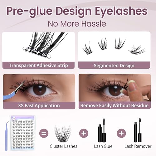 Cat Eye Lash Clusters 10-16mm Pre-Glued Press-On 80Pcs