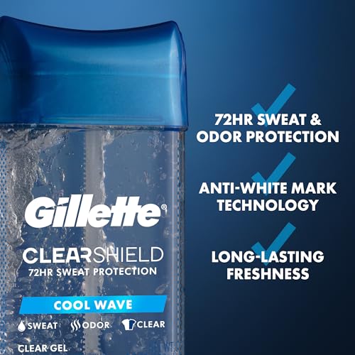 Gillette Clear Gel Antiperspirant Deodorant for Men, 72hr Sweat & Odor Protection