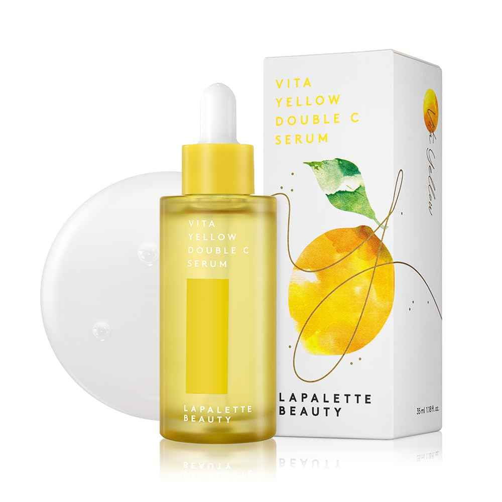 LAPALETTE Vita Yellow Double C Serum | Indian Gooseberry & 9 Essential Vitamins | Nourishing & Skin Firming Effects | Antioxidant Benefits | Korean Skincare 1.18 Fl.oz