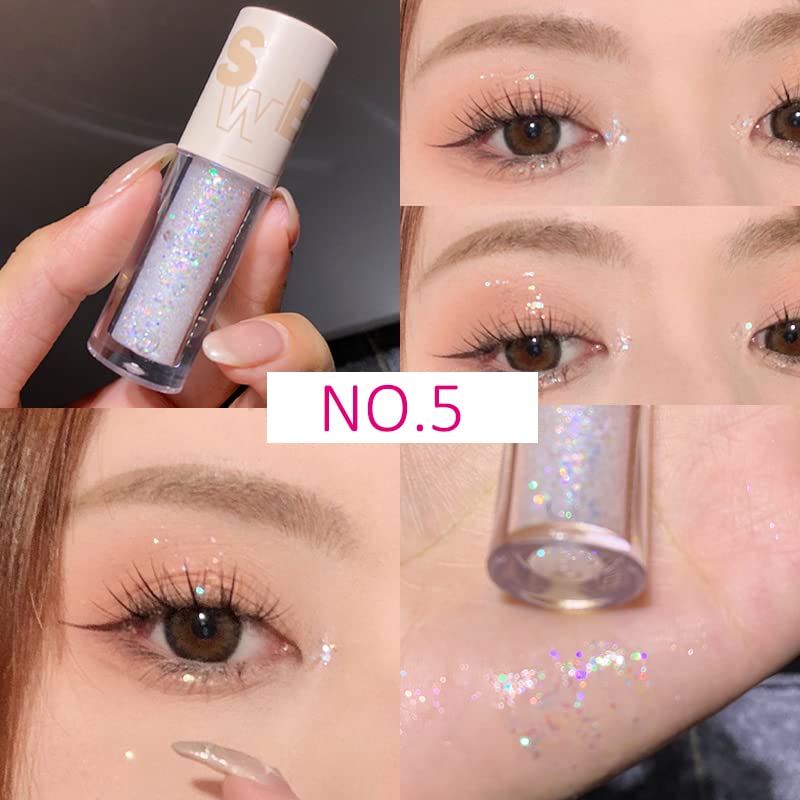 Aolailiya 5-Piece Liquid Glitter Eyeshadow Set
