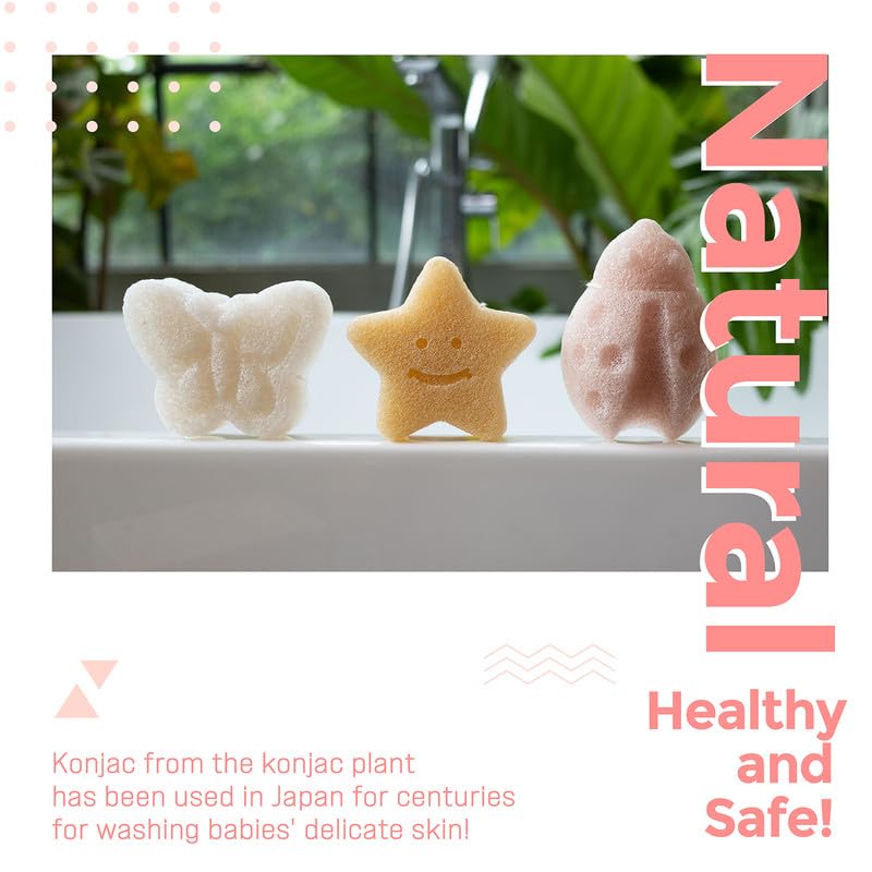 myHomeBody Konjac Sponge 3-Pack Baby Bath Sponges