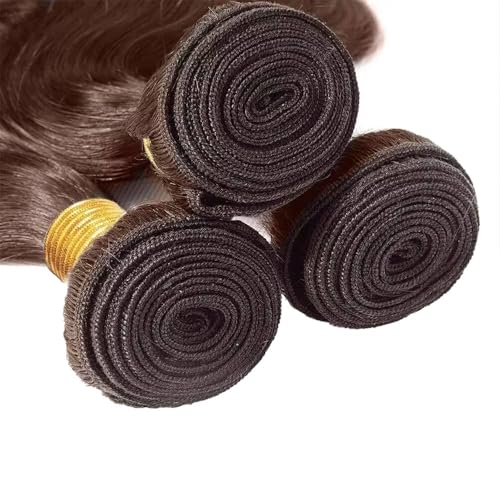 AuokMar 12-34 Inch Chocolate Brown Human Hair Bundles - Straight 3 Pack, 160g