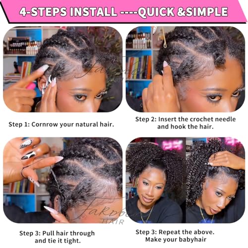 Fardoen Human Crochet Hair 16 Inch Burmese Curly Knotless Pre-Looped 120g for Black Women