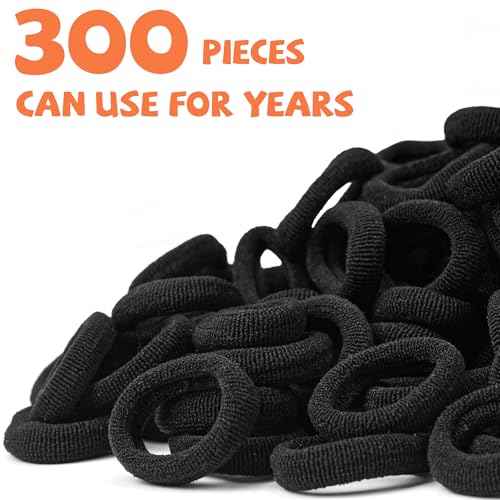 C?LLOT Baby Hair Ties, Nylon Toddler Hair Ties for Girls, Kids Seamless Hair Bands, Girls Elastic Ponytail Holders, Diameter 0.8 Inch(Black)