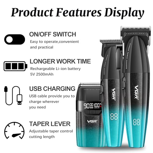 VGR 640S3 Professional 3-in-1 Hair Clipper, Trimmer & Foil Shaver Combo