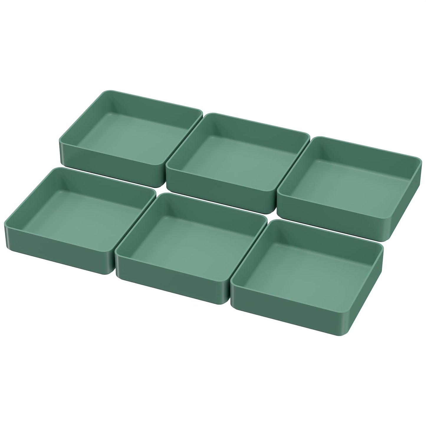 CHANCETSUI Square Makeup Countertop Organizer Holder : Stackable Vanity Trays for Bathroom Storage