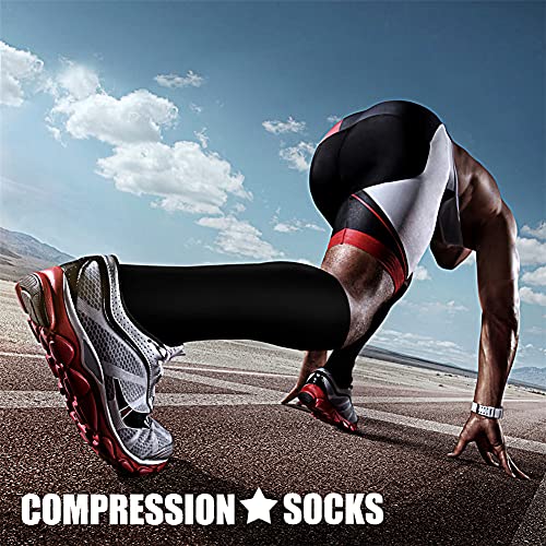 CHARMKING Compression Socks for Women & Men Circulation (3 Pairs) 15-20 mmHg is Best Athletic for Running, Flight Travel, Support, Cycling, Pregnant - Boost Performance, Durability (L/XL,Multi 17)