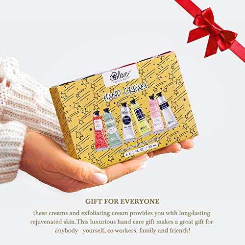 Body & Earth #Love Hand Cream Gift Set - 6 Travel Size Moisturizers for Dry Hands