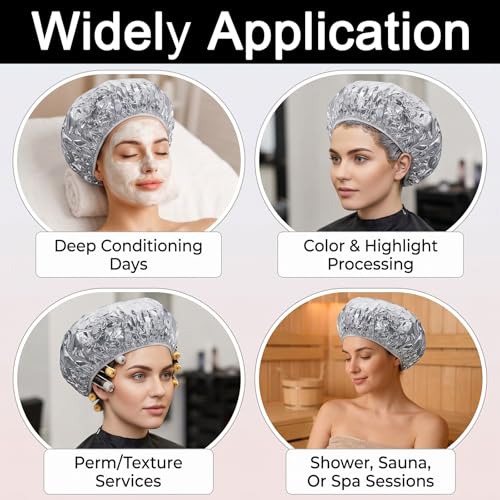 12-Pack Reusable Aluminum Foil Deep Conditioning Hair Caps