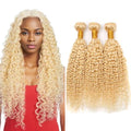 613 Blonde Water Wave Hair Bundles - 300g, 20-24 Inch Human Hair Weave