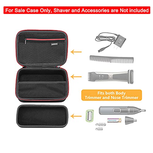 RLSOCO Hard Case for Philips Bodygroom Series 7000 BG7040/42,BG7030/49,BG2039/42 & Nosetrimmer 3000 NT3600/4 | Compact Design with YKK Zipper & Scratch Protection (Case Only)
