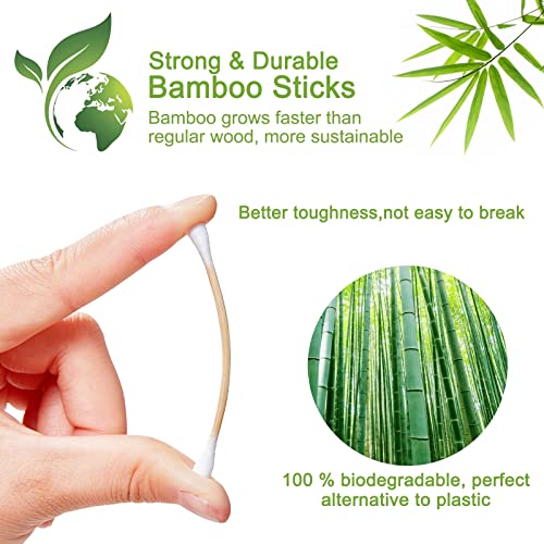 Eyxformula 1000 Count Organic Cotton Swabs, Bamboo Sticks