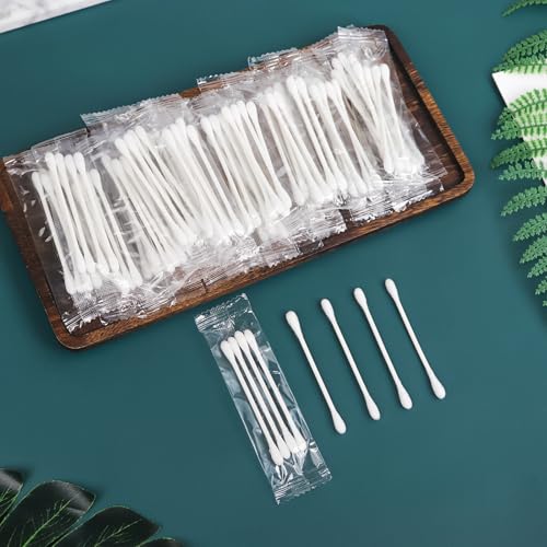 200 Pack Cotton Swabs with Individually Wrapped 4-Piece Bags - Soft Ear & Makeup Applicators