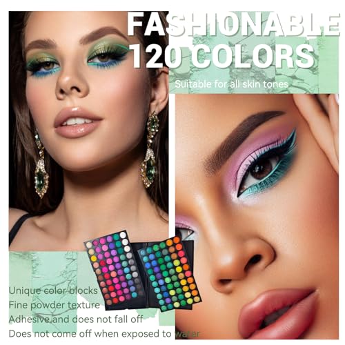 Pure Vie 120-Color Eyeshadow Palette - Highly Pigmented & Waterproof