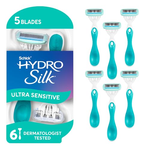 5-Blade Disposable Razors for Sensitive Skin, 6ct Travel Pack