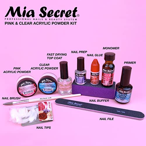Mia Secret Acrylic Nail Starter Kit for Beginners with Powder & Monomer