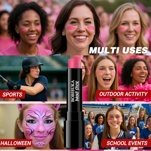 Pink Eyeblack Stick, Oil-Based Sports Face Paint, 5-Pack