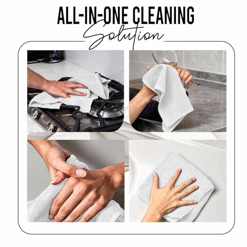 100% Cotton Washcloths 24-Pack, 12x12 Soft & Absorbent