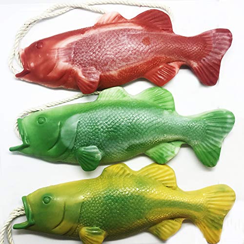 Bass Soap on a Rope, Funny Stocking Stuffers, White Elephant Gifts, Gifts for Grandkids, Handmade Soap (Pack of 3)