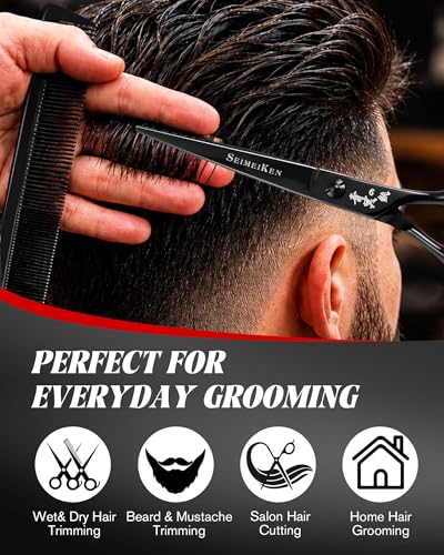 SEIMEIKEN 6-Inch Professional Hair Cutting Scissors Kit - 440C Japanese Steel