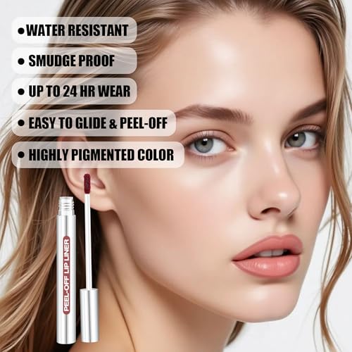 TENGLONG Pink Peel Off Lip Liner - Long-Lasting Lip Makeup, Easy Removal