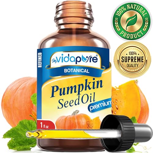 MYVIDAPURE PUMPKIN SEED OIL WILD GROWTH Pure REFINED for Skin, Face, Body, Hair and Lip Care (1 Fl Oz)