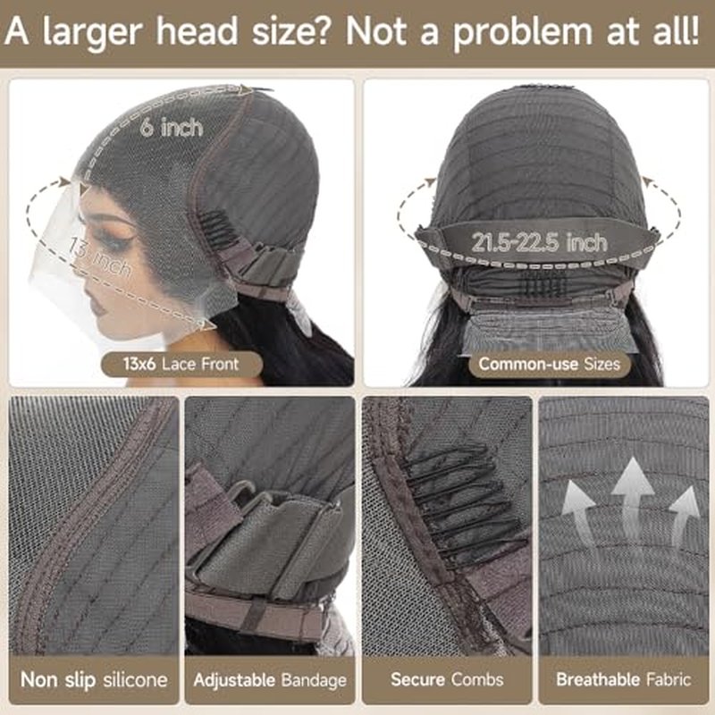 Body Wave Lace Front Wig - 26 Inch HD Lace Human Hair 200 Density