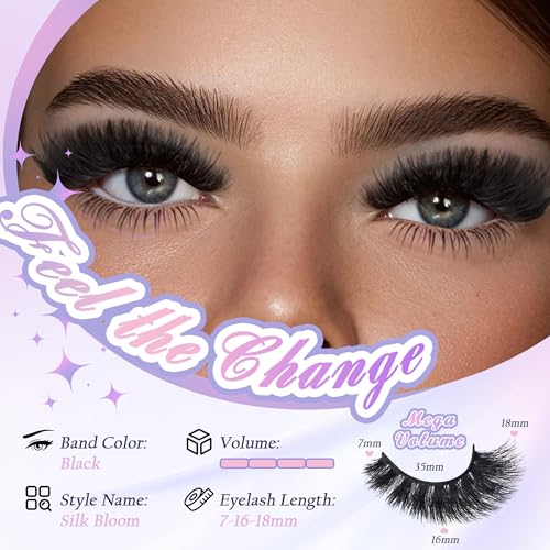 Faux Mink Strip Lashes 200D Volume 18MM Cat Eye (7 Pairs)