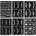 Temporary Tattoo Stencils Kit for Girls and Women - 6 Sheets, A4 Size, Thorn and Totem Patterns Henna Stencil - Glitter Henna Face and Body Paint Stencils