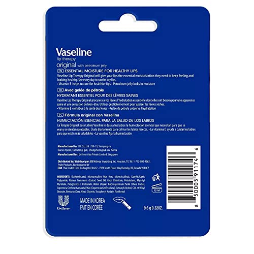 Vaseline Lip Therapy Stick, Original, 9.6g (Twin Pack)