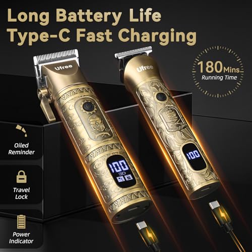 Ufree Cordless Beard Trimmer & Hair Clipper Kit for Men
