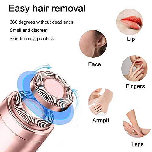 Facial Hair Remover Replacement Heads - Generation 1 2-Pack for Flawless Finishing Touch, 18K Rose Gold