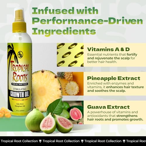 Bronner Bros Tropical Roots Stimulating Growth Oil 8oz