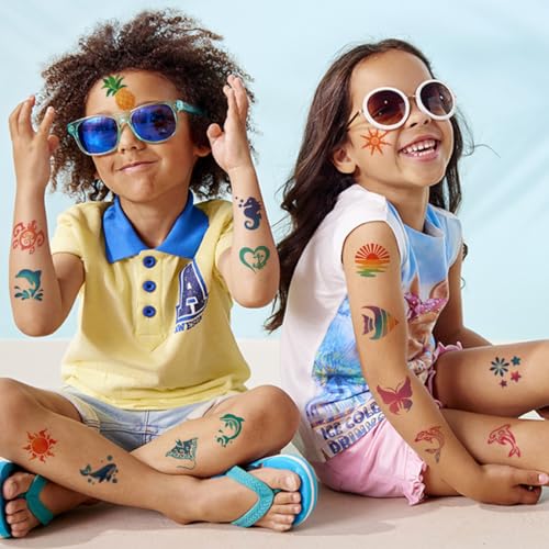 CHARLENT Glitter Temporary Tattoos - 74 Summer Party Sheets