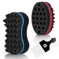 Hair Styling Set: 2 Curl Sponges & Metal Afro Pick
