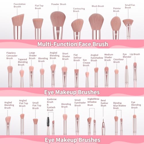 MAANGE 49-Piece Makeup Brush Set with Bag & Blenders