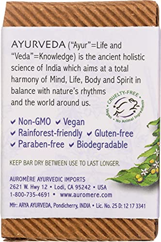 Auromere Ayurvedic Bar Soap, Lavender Neem - Eco Friendly, Handmade, Vegan, Cruelty Free, Natural, Non GMO (2.75 oz), 3 pack