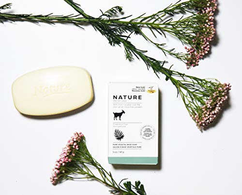 Nature by Canus Pure Vegetal Base Soap with Fresh Canadian Goat Milk, Fragrance-Free, 5 Oz Bar (Pack of 5)